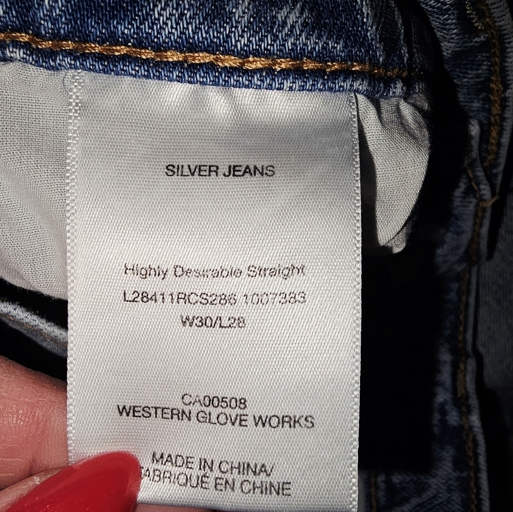Silver Jeans Highly Desirable Straight Blue Women's Jeans Size 30 / 28 - Picture 2 of 7